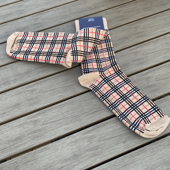 Burberry Nova Check Cotton Blend(70/30) mid length Socks! 🔥🔥🔥NWT! - Picture 5 of 8